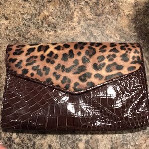 Leopard print clutch